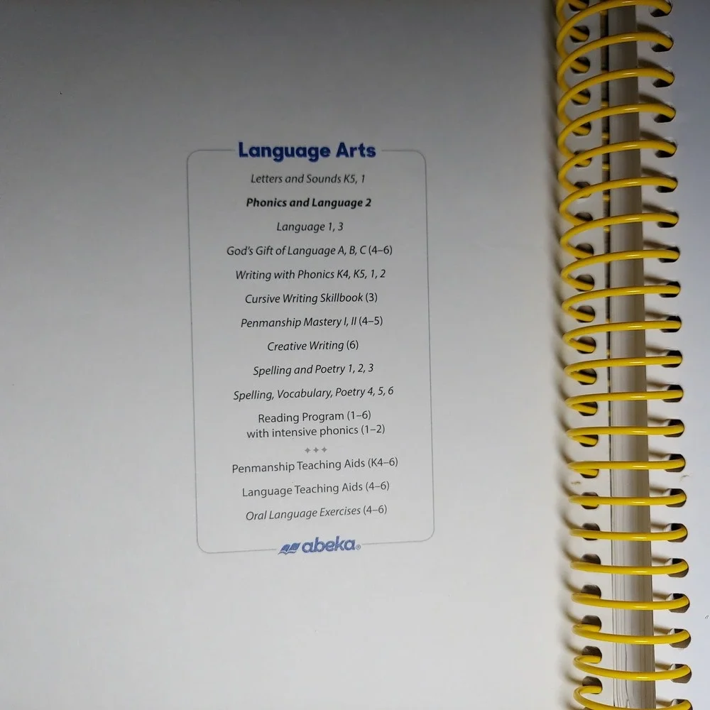 Abeka Kids Phonics and Language 2 Teacher Key Homeschool Book
